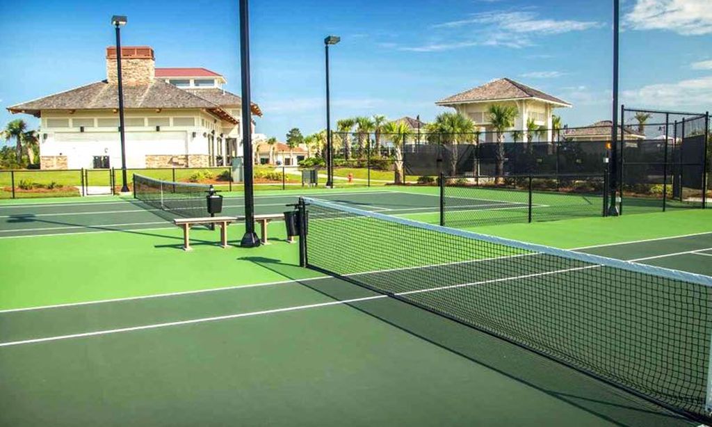 Two Lighted Tennis Courts