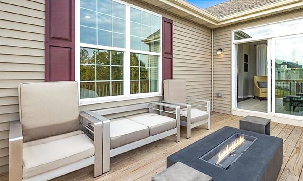 Model Patio with Outdoor Fireplace